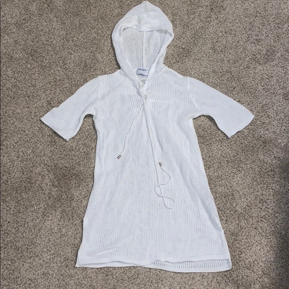Old navy open knit hooded swimsuit cover up